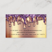 爪、 ネイルサロンバラ金ゴールドパープルドリップス紙吹雪 名刺 (裏面)