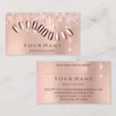 爪、 ネイルサロンマニキュリストドリップスグリッターバラ 名刺 (正面/裏面)