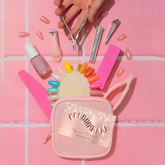 爪、 ネイルサロンマニキュリストドリップスグリッターローズVIP 名刺