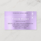 爪、 ネイルサロンマニキュリストドリップホログラフィックパープル 名刺 (裏面)