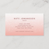 爪、 ネイルサロンロゴモダン桃薔薇色マニキュリスト 名刺 (裏面)