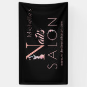 爪、 ネイルサロン名前をカスタムするフローラグリッターピンク 横断幕 (縦)