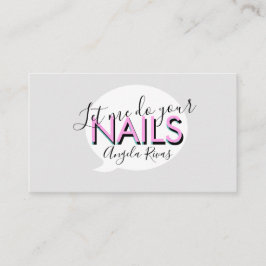 爪、 ネイルサロン引用文ピンクビジネスカード 名刺