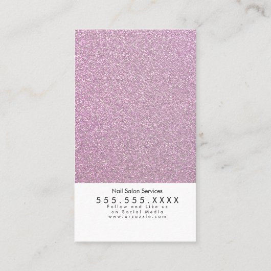 爪、 ネイルサロン美しいアーティストQRコードフェイクグリッター 名刺 (裏面)