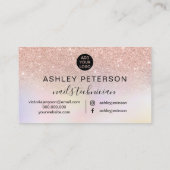 爪、 ネイルスクリプトバラ金ゴールドグリッターチックホログラフィック 名刺 (裏面)