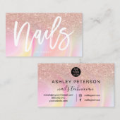 爪、 ネイルスクリプトバラ金ゴールドグリッターチック大理石 名刺 (正面/裏面)