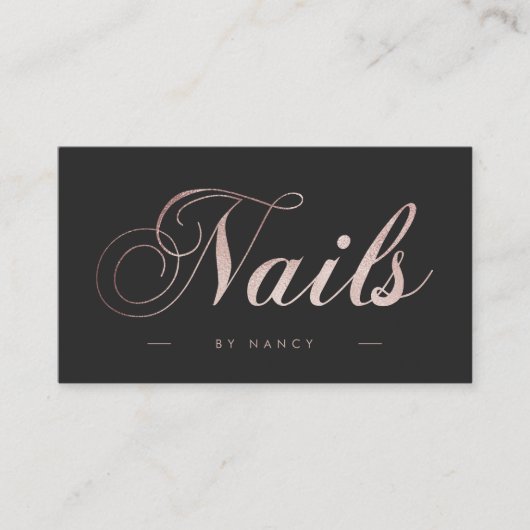 爪、 ネイルスクリプト書道バラ金ゴールドグリッター 名刺 (正面)
