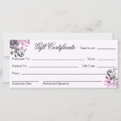 爪、 ネイルスタジオおよびサロンギフト証明書 (裏面)