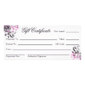 爪、 ネイルスタジオおよびサロンギフト証明書 ラックカード (裏面)