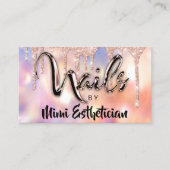 爪、 ネイルスタジオアーティストアクリルドリップグリッターホログラフ 名刺 (正面)