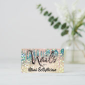 爪、 ネイルスタジオアーティストアクリルドリップグリッターホログラフ 名刺 (スタンド正面)