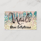 爪、 ネイルスタジオアーティストアクリルドリップグリッターホログラフ 名刺 (正面)