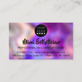 爪、 ネイルスタジオアーティストアクリルドリップスグリッターパープル 名刺 (裏面)