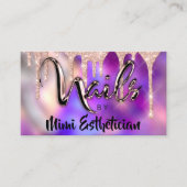 爪、 ネイルスタジオアーティストアクリルドリップスグリッターパープル 名刺 (正面)