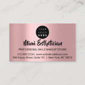 爪、 ネイルスタジオアーティストアクリルドリップスグリッターピンク 名刺 (裏面)
