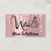 爪、 ネイルスタジオアーティストアクリルドリップスグリッターピンク 名刺 (正面)