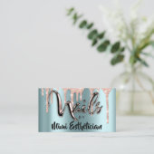 爪、 ネイルスタジオアーティストアクリルドリップスグリッターブルー 名刺 (スタンド正面)