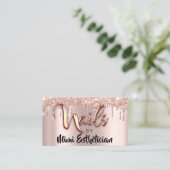 爪、 ネイルスタジオアーティストドリップグリッターバラ気に爪、 ネイル 名刺 (スタンド正面)