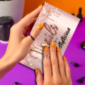 爪、 ネイルスタジオアーティストドリップグリッターバラ気に爪、 ネイル 名刺