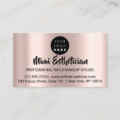 爪、 ネイルスタジオアーティストドリップグリッターバラ金ゴールド 名刺 (裏面)