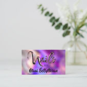 爪、 ネイルスタジオアーティスト爪、 ネイルスクリプトロゴバイオレットバラ 名刺 (スタンド正面)