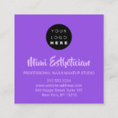 爪、 ネイルスタジオアーティスト爪、 ネイルスクリプトロゴパープルドリップ スクエア名刺 (裏面)