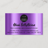 爪、 ネイルスタジオアーティスト爪、 ネイルスクリプトロゴパープルピンク 名刺 (裏面)
