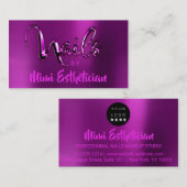 爪、 ネイルスタジオアーティスト爪、 ネイルスクリプトロゴピンクベリー 名刺 (正面/裏面)