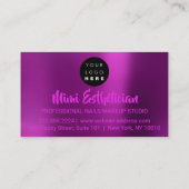 爪、 ネイルスタジオアーティスト爪、 ネイルスクリプトロゴピンクベリー 名刺 (裏面)