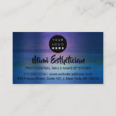 爪、 ネイルスタジオアーティスト爪、 ネイルスクリプトロゴブルーネイビー 名刺 (裏面)