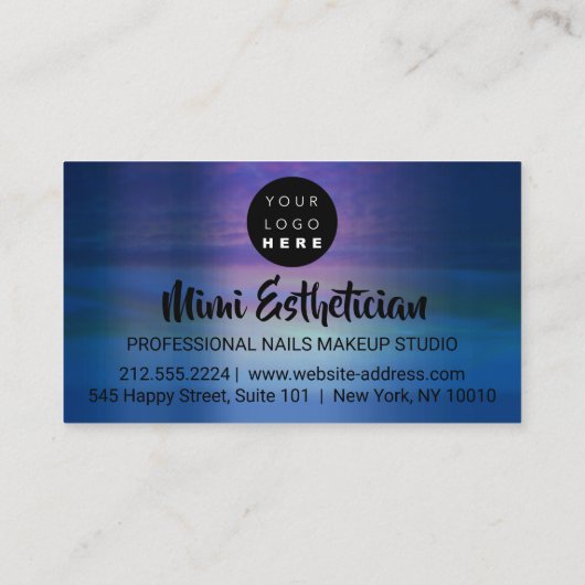 爪、 ネイルスタジオアーティスト爪、 ネイルスクリプトロゴブルーネイビー 名刺 (裏面)