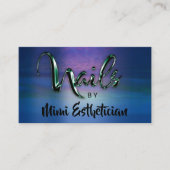 爪、 ネイルスタジオアーティスト爪、 ネイルスクリプトロゴブルーネイビー 名刺 (正面)