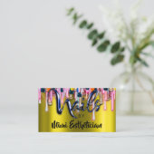 爪、 ネイルスタジオアーティスト爪、 ネイルスクリプトロゴマスタードリップ 名刺 (スタンド正面)