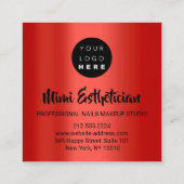 爪、 ネイルスタジオアーティスト爪、 ネイルスクリプトロゴレッドドリップ スクエア名刺 (裏面)