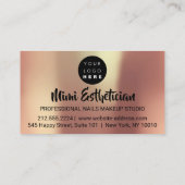 爪、 ネイルスタジオアーティスト爪、 ネイルスクリプトロゴ金ゴールドバラ 名刺 (裏面)