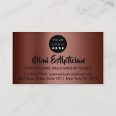 爪、 ネイルスタジオアーティスト爪、 ネイルロゴスクリプトブラウンVIP 名刺 (裏面)