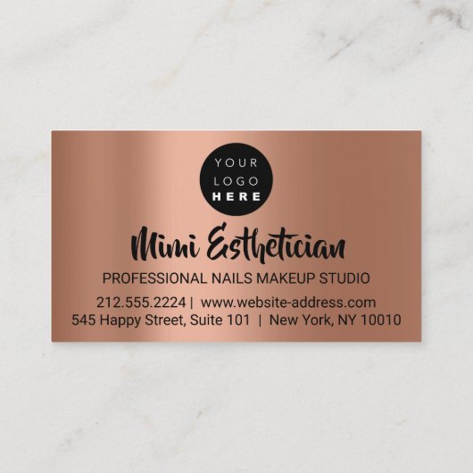 爪、 ネイルスタジオアーティスト爪、 ネイルロゴスクリプト銅金ゴールド 名刺 (裏面)