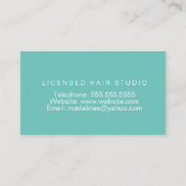 爪、 ネイルスタジオデザイナー銀河系アートティール(緑がかった色)ブラック 名刺 (裏面)