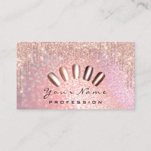 爪、 ネイルスタジオドリップスグリッターマニキュアQRコードスパ 名刺 (正面)
