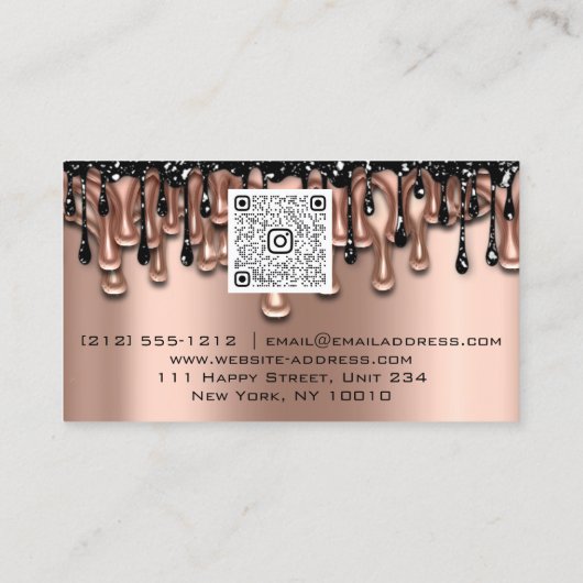 爪、 ネイルスタジオドリップバラQRコードロゴワックス体気に 名刺 (裏面)