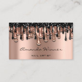 爪、 ネイルスタジオドリップバラQRコードロゴワックス体気に 名刺 (正面)