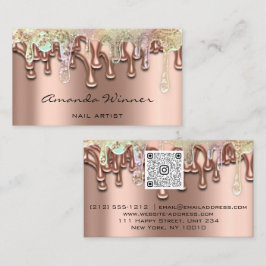 爪、 ネイルスタジオドリップバラQRコードロゴワックス体石鹸 名刺