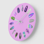 爪、 ネイルスタジオパープルピンク爪、 ネイルスタイリスト ラージ壁時計 (傾斜)