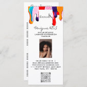 爪、 ネイルスタジオフォトロゴQRワックスメイクアッププライリスト メニュー (正面/裏面)