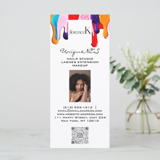 爪、 ネイルスタジオフォトロゴQRワックスメイクアッププライリスト メニュー (スタンド正面)