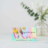 爪、 ネイルスタジオロゴホログラフQRコードマーメイド 名刺 (スタンド正面)