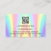 爪、 ネイルスタジオロゴホログラフQRコードユニーク 名刺 (裏面)