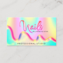 爪、 ネイルスタジオロゴホログラフQRコードユニーク 名刺