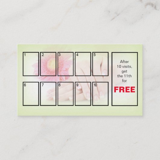 爪、 ネイルスパ名刺 名刺 (裏面)