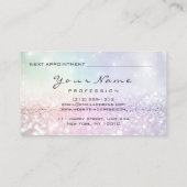 爪、 ネイルズアーティストメイクアップブルーパステルピンクアポイントメント 予約カード (裏面)
